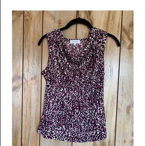 Calvin Klein Blk, Wht, & Purple Sleeveless Top XS